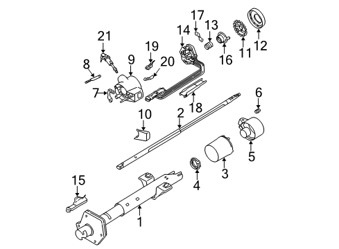 1993 GMC Safari Steering Column, Steering Wheel Diagram 2 - Thumbnail