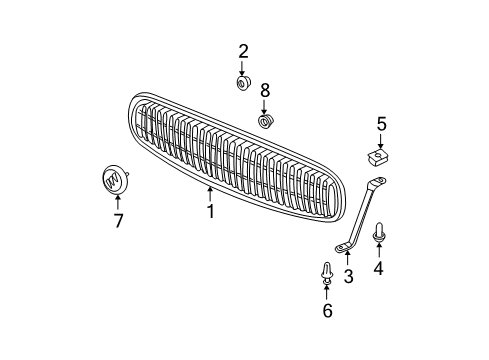 2004 Buick Park Avenue Grille & Components Diagram