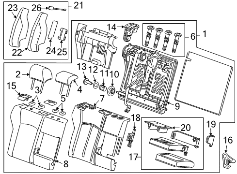 2013 Chevy Cruze Bezel, Rear Seat Back Cushion Latch Release Knob *Neutral L Diagram for 95217963