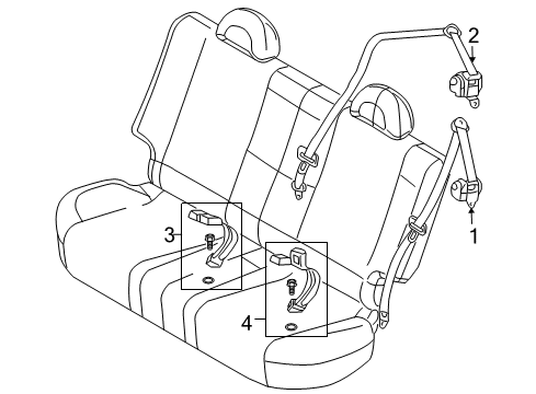 2009 Chevy Aveo Rear Seat Belts Diagram