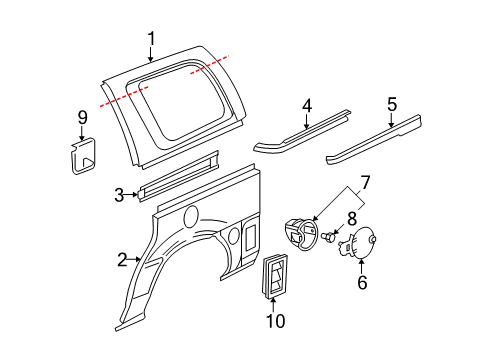 2007 Chevy Uplander Side Panel & Components Diagram 2 - Thumbnail