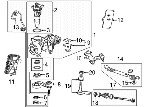 2023 Chevy Silverado 3500 HD Steering Column & Wheel, Steering Gear & Linkage Diagram