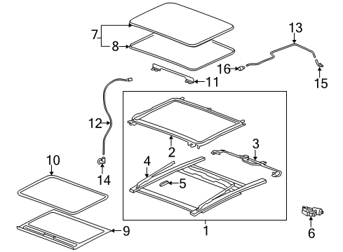 2006 Chevy Malibu Hose Assembly, Sun Roof Housing Front Drain *Natural/Wht Diagram for 22686544