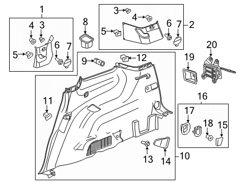 2021 GMC Acadia Plug, Body Lock Pillar Upper Trim Panel Bolt Hole *Black Diagram for 84011116