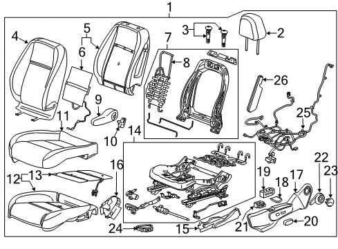 2015 Chevy Trax Guide,Front Seat Head Restraint Diagram for 95136437