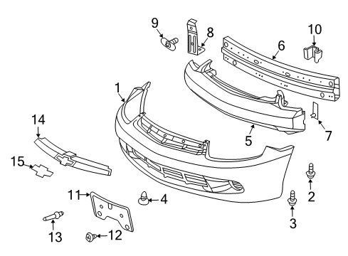 2003 Chevy Cavalier Bumper & Components, Exterior Trim Diagram