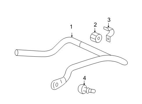 2004 Pontiac Grand Prix Rear Suspension Components, Stabilizer Bar Diagram 1 - Thumbnail