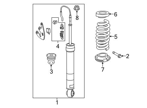 2021 Chevy Camaro Shocks & Components - Rear Diagram 1 - Thumbnail