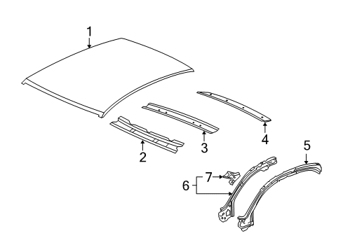 2008 Chevy Malibu Roof & Components, Exterior Trim Diagram