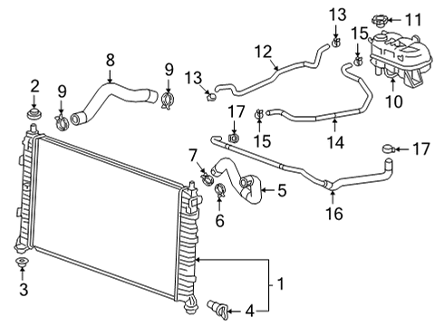 2022 Cadillac Escalade Radiator & Components Diagram 2 - Thumbnail