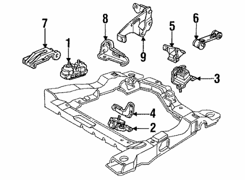 1989 Buick Century Engine & Trans Mounting Diagram