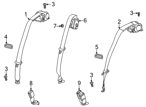 2022 Buick Encore GX Retractor Kit, F/Seat Belt *Jet Black Diagram for 42782739