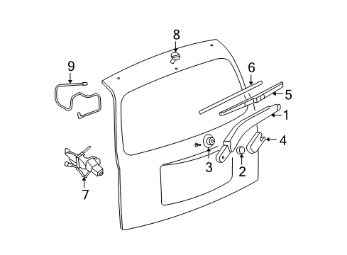 2007 Chevy HHR Wiper & Washer Components Diagram 1 - Thumbnail