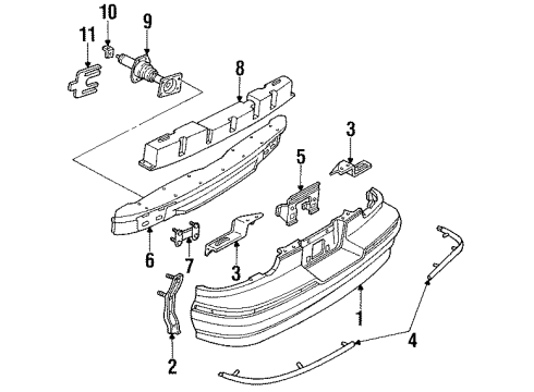 1994 Chevy Caprice Rear Bumper Cover Diagram for 10214405