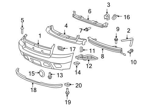 2011 Chevy Tahoe Front Bumper Diagram 3 - Thumbnail