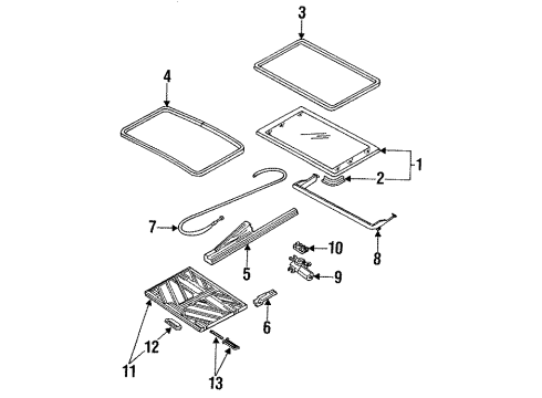 1995 Saturn SC2 Sunroof  Diagram 2 - Thumbnail