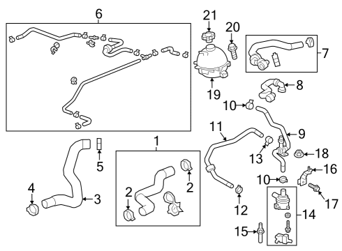 2022 Chevy Equinox HOSE-HTR WAT AUX PUMP INL Diagram for 84914037