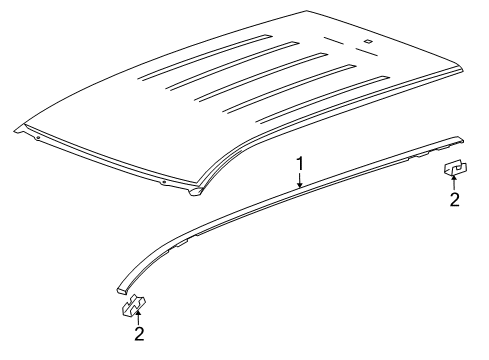 2012 Cadillac SRX Molding, Roof Panel *Cyber Gray Diagram for 20910290