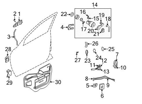 2000 Chevy Monte Carlo Pawl,Front Side Door Lock Cyl Diagram for 2852082