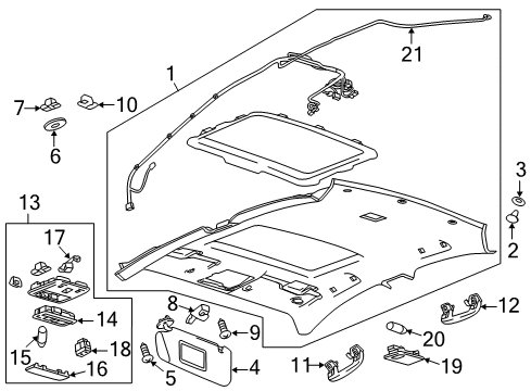 2019 Chevy Sonic Interior Trim - Roof Diagram 2 - Thumbnail