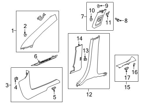 2019 Chevy Blazer Cap, Ctr Plr Upr T/Pnl Bolt *Galvanized Cz Diagram for 84631388