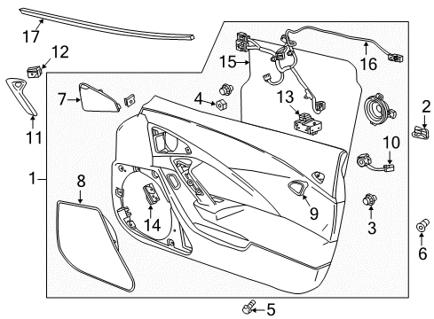 2015 Chevy Corvette Trim Assembly, Front S/D *Black Diagram for 84586704