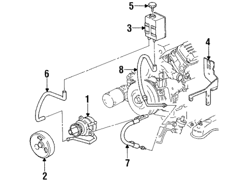 2001 Pontiac Firebird P/S Pump & Hoses, Steering Gear & Linkage Diagram 4 - Thumbnail