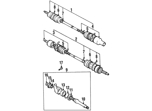 1999 Chevy Metro Drive Intermediate Shaft (On Esn) Diagram for 30022661