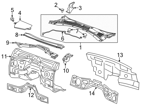 2024 Chevy Camaro Cowl Diagram