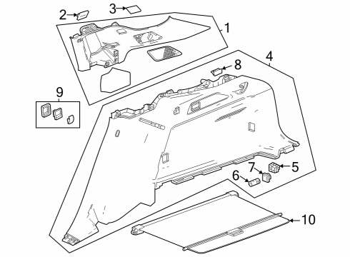 2024 Cadillac LYRIQ Interior Trim - Quarter Panels Diagram