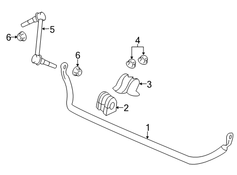 2016 Chevy SS Stabilizer Bar & Components - Front Diagram