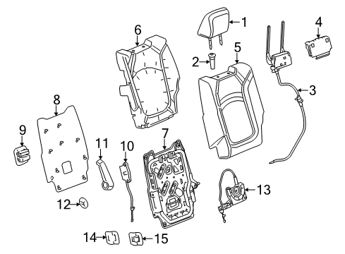 2012 Buick Enclave Cover, Rear Seat Back Cushion *Light Ttnum Diagram for 22775963