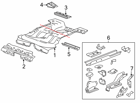 2010 Buick LaCrosse Rear Floor & Rails Diagram