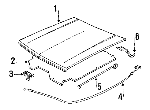 1989 GMC S15 Jimmy Hood & Components Diagram