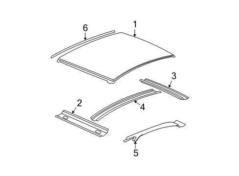 1998 Buick Regal Roof & Components, Exterior Trim, Body Diagram