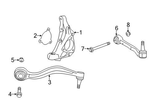 2014 Cadillac CTS Front Suspension, Control Arm Diagram 9 - Thumbnail