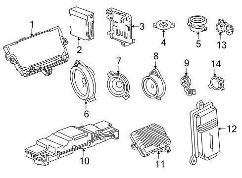 2020 Cadillac XT6 Speaker Assembly, Rdo Frt Diagram for 84019237