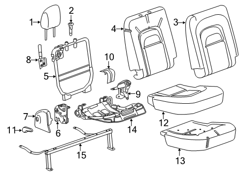 2015 Chevy Colorado Cover Assembly, Rear Seat Back *Dark Ash Gre Diagram for 23455724