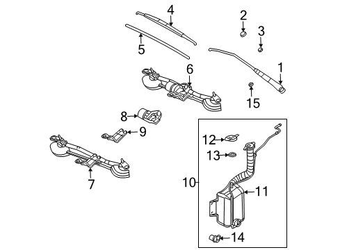 2005 Saturn Ion Container,Windshield Washer Solvent Diagram for 22681881