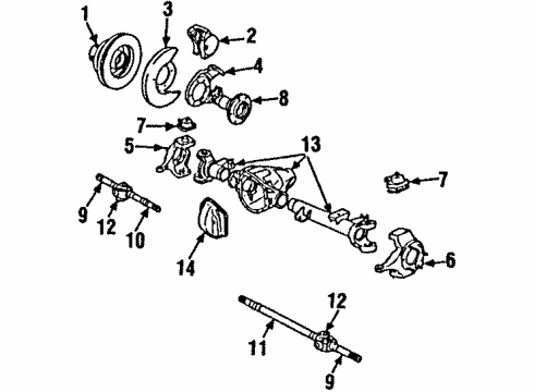 1988 GMC V3500 Steering Knuckle kit Diagram for 15537220