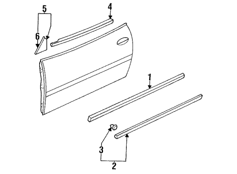 1995 Buick Riviera Molding Assembly, Front Side Door Lower Diagram for 16618451