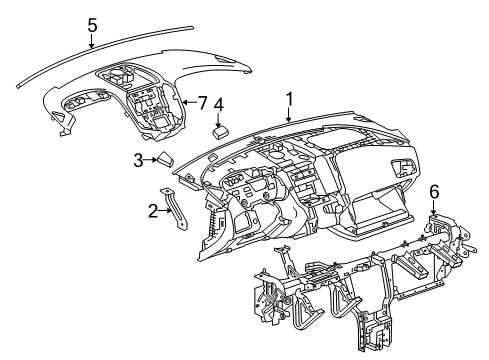 2016 Chevy Equinox Cluster & Switches, Instrument Panel Diagram 1 - Thumbnail