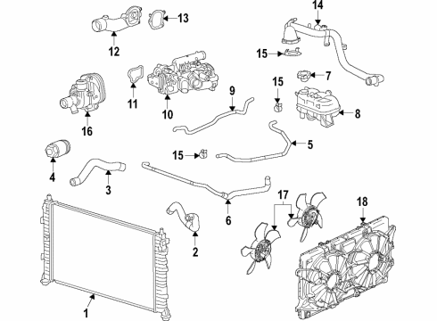 2020 GMC Sierra 1500 Cooling System, Radiator, Water Pump, Cooling Fan Diagram 11 - Thumbnail