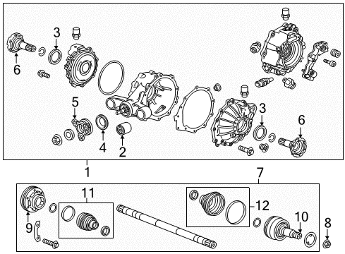 2016 Cadillac CTS Rear Wheel Drive Shaft Assembly Diagram for 23401013