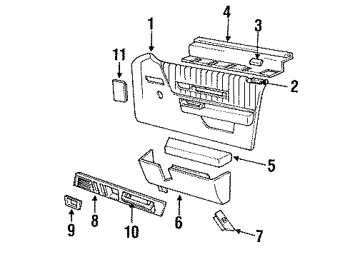 1991 Buick Regal Cover, Front Side Door Upper Front Seat Belt *Saphire V/Dark Diagram for 10057692