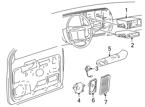 1999 Chevy C3500 Cover Assembly, Radio Rear Speaker Opening *Graphite Diagram for 15741156