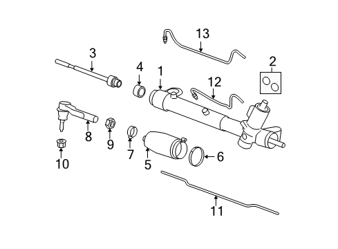 2007 Saturn Aura Rod Kit,Steering Linkage Inner Tie Diagram for 15944072