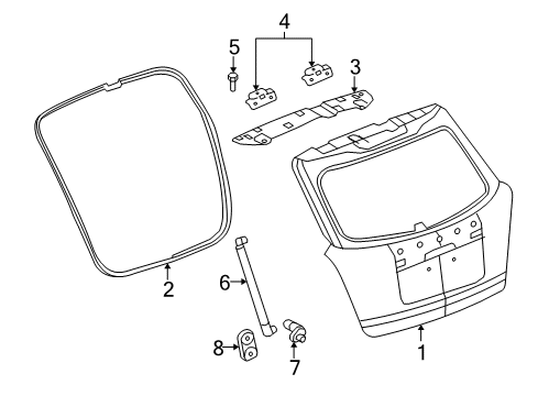 2008 Saturn Vue Lift Gate, Body Diagram 1 - Thumbnail