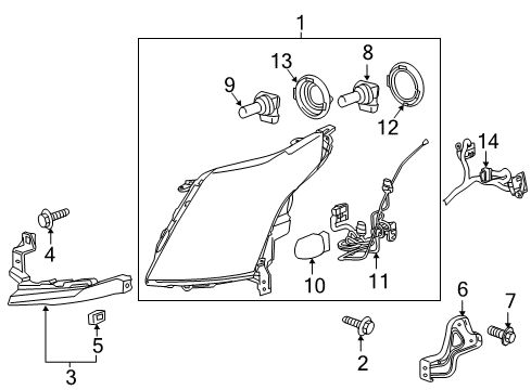 2011 Cadillac SRX Headlamps, Headlamp Washers/Wipers Diagram 2 - Thumbnail