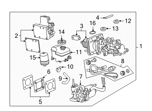 2010 Hummer H3T Cap,Brake Master Cylinder Reservoir Diagram for 25950517